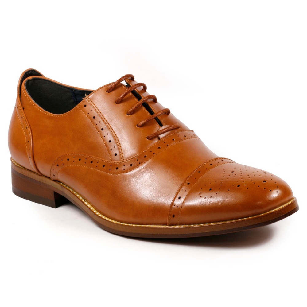 Metrocharm MC602 Tan Men's Lace Up Oxford Shoe